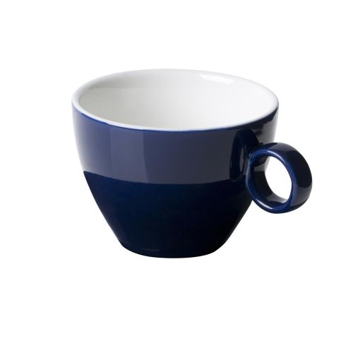 Blaue Cappuccinotasse aus der Bart Serie mit Druckoption